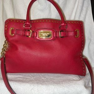 Michael Kors Red Pebbled Leather Handbag